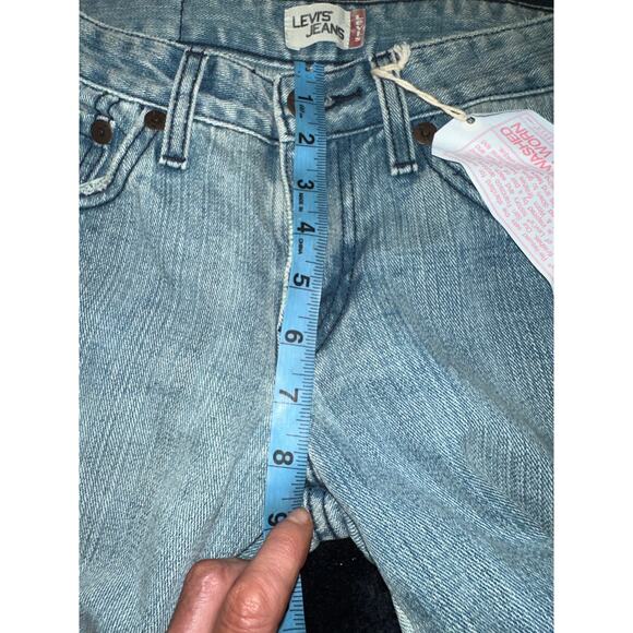VINTAGE NWT DEADSTOCK FADED LEVIS CUFFED CAPRI JEANS SIZE 2 - Picture 9 of 10